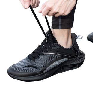 安踏正品毒刺5代男鞋冬季青少年休闲跑步鞋网面运动鞋黑武士跑鞋