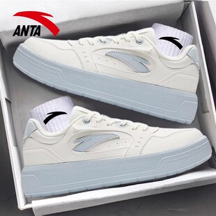 安踏轻风经典百搭女子板鞋增高厚底休闲鞋春季新款小白鞋运动鞋女