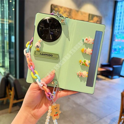 适用vivopc贴皮革可爱手机壳