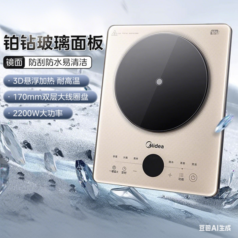 美的铂钻电磁炉家用大火力炒菜一体智能多功能火锅节能新款电池炉,厨房电器,电磁炉/陶炉,淘宝优惠券,粉丝福利购,淘宝优惠卷