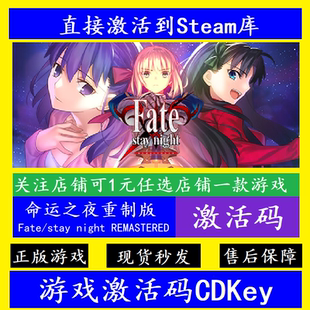 steam入库激活码 night CDK stay REMASTERED Fate 命运之夜重制版