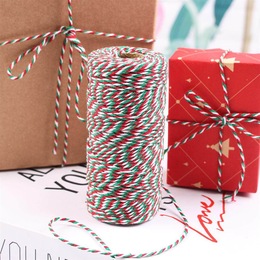 圣诞节红绿棉绳彩色编织带包装盒装饰丝带棉线系绳麻绳彩带烘焙