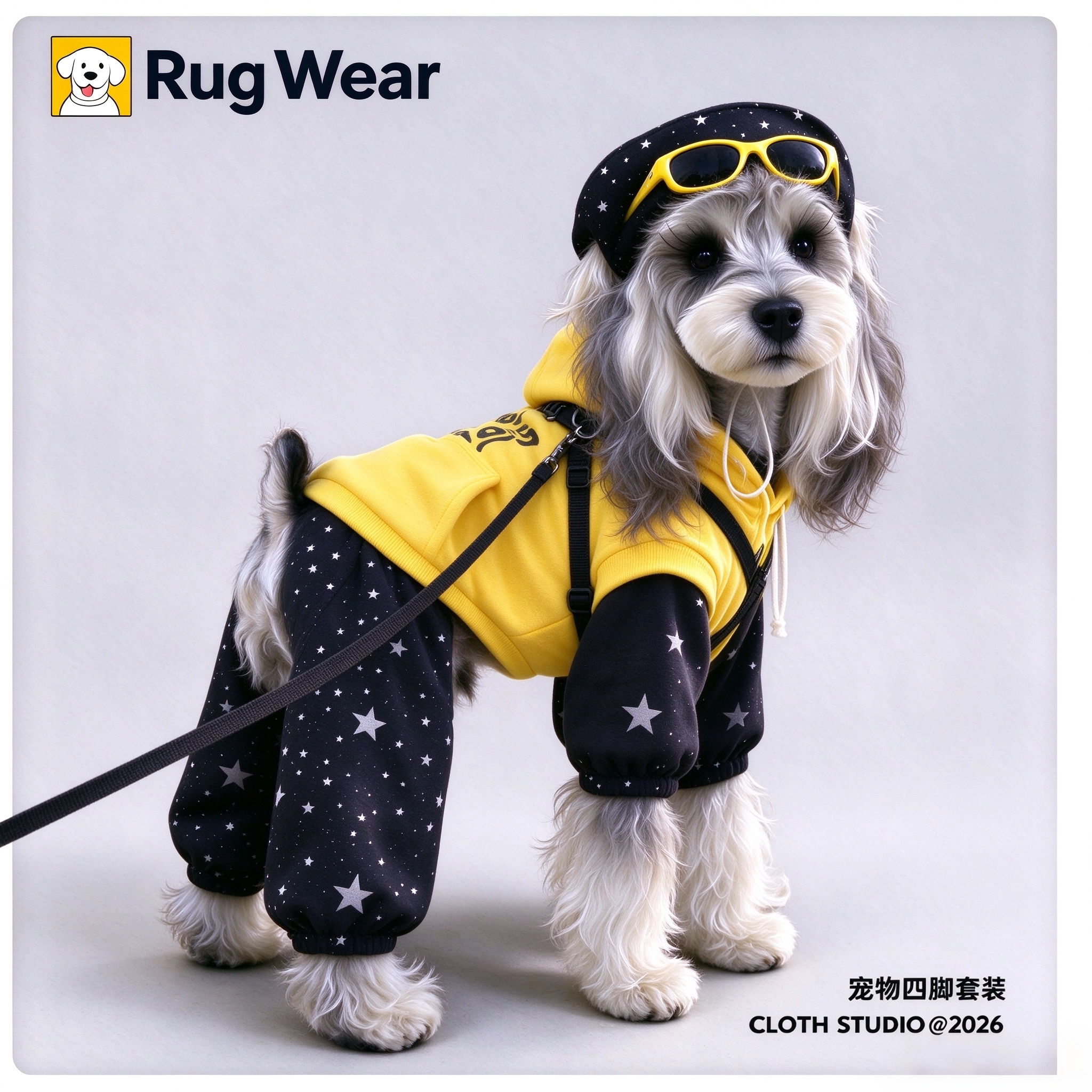 Rug秋冬四脚防尘防虫狗卫衣套装