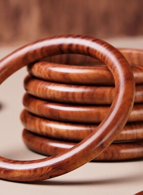 天然泰山百年老桃木手镯女款情侣