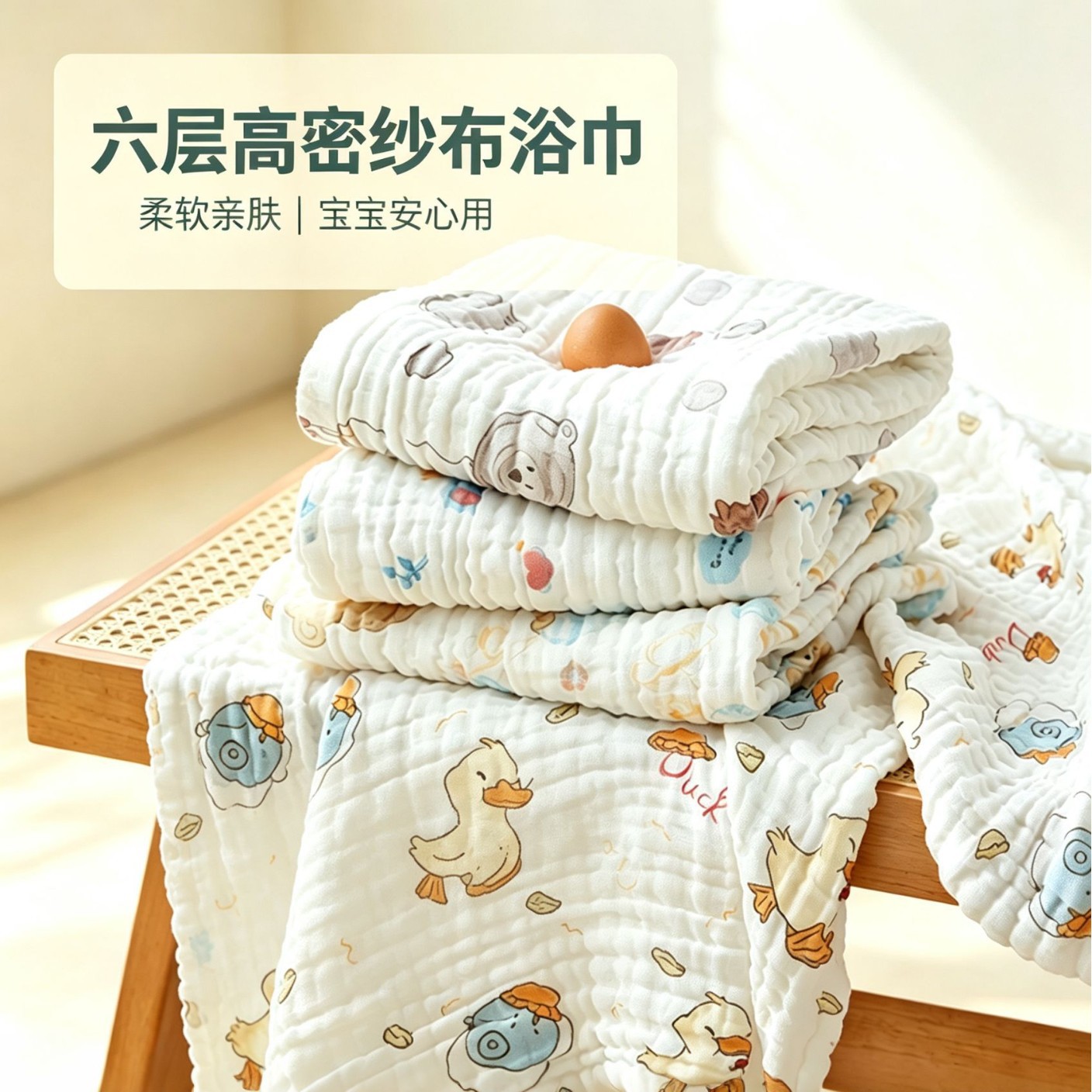 四层纱布童被纯棉儿童浴巾吸水宝