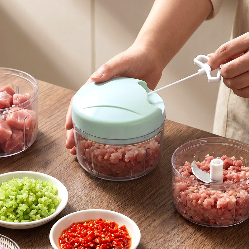 手动绞肉蒜泥器家用辅食搅碎机拉
