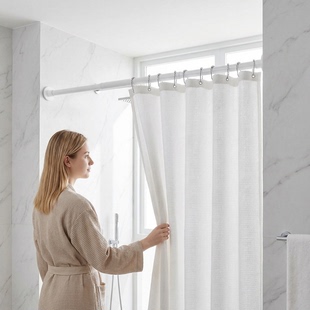 衣柜挂衣杆晾衣杆一根可伸缩杆免打孔房间隔断帘悬挂式酒店活动