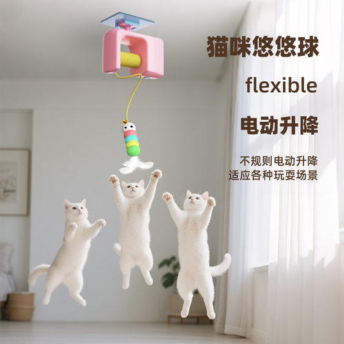 新品跨境宠物猫咪电动智能挂门玩