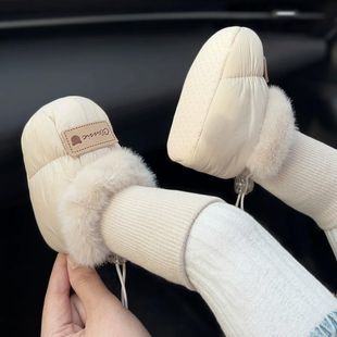 婴儿鞋袜0-1岁软布底加绒加厚保暖女宝宝冬季6-12个月不掉学步鞋