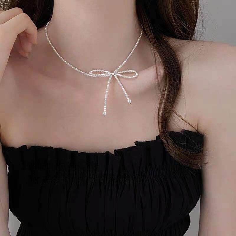 珍珠项链女高级感锁骨链女款2026新款长款叠戴颈链颈带性感不掉色