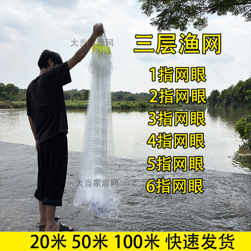 三层粘网渔网鲫鱼白条小鱼