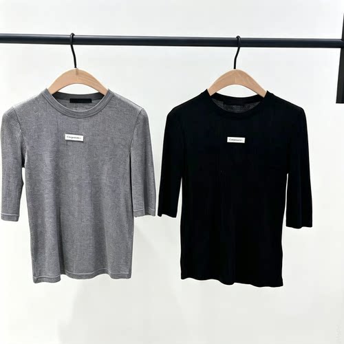 【C+系列】MO针织衫2026秋新品天丝绵羊毛修身五分袖MBF3TEE021