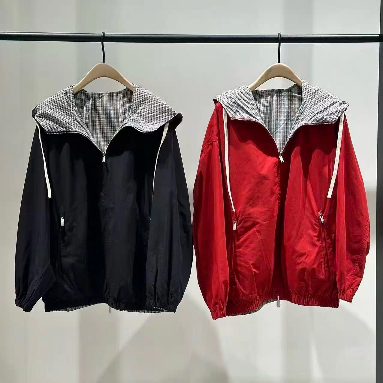 【C+系列】MO外套双面可穿2026秋新品盐缩全棉连帽MBF3COT005