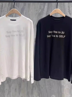 正品22024冬新品棉亚麻舒适肌理斑驳印花长袖T恤衫MBD4TEE011