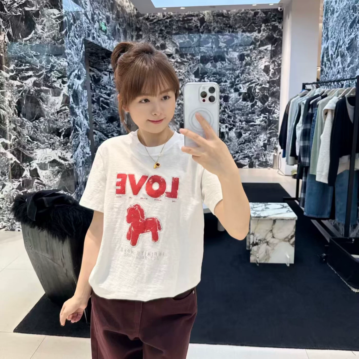 正品短袖T恤2026春新品马年系列烫钻印花竹节棉质圆领MBF1TEE008