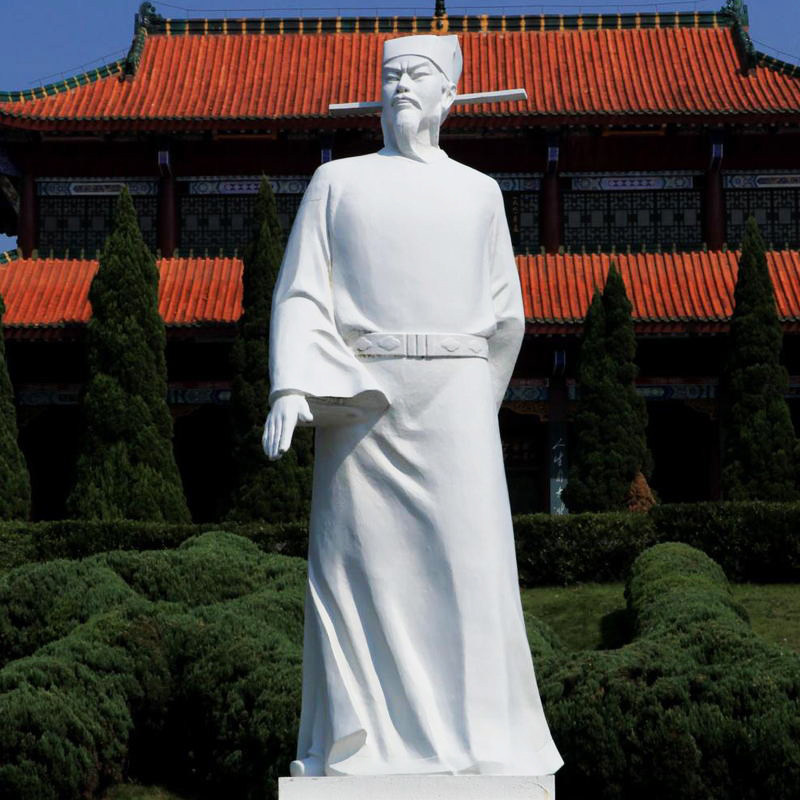 汉白玉石材人物雕塑定制古代书法家文天祥雕像学校公园广场摆件