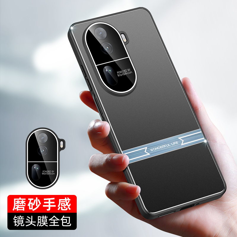 opporeno11手机壳磨砂金属背板男