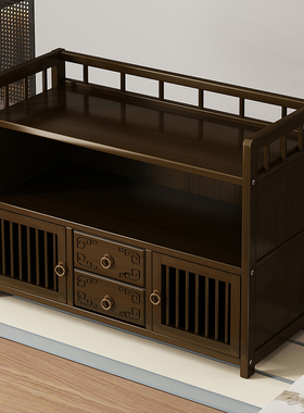 茶水柜置物架台式博古架收纳柜茶架子中式桌面楠竹小型茶柜多宝阁