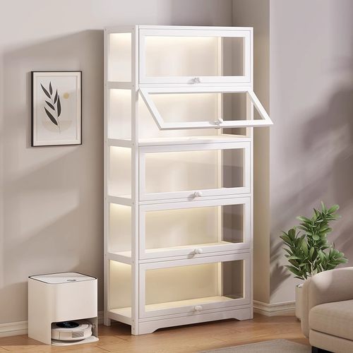 宝睿芝奶油风透明展示柜陈列柜