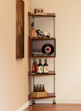 实木展示架转角diy置物架客厅家用简易书柜收纳架三角柜储物架子