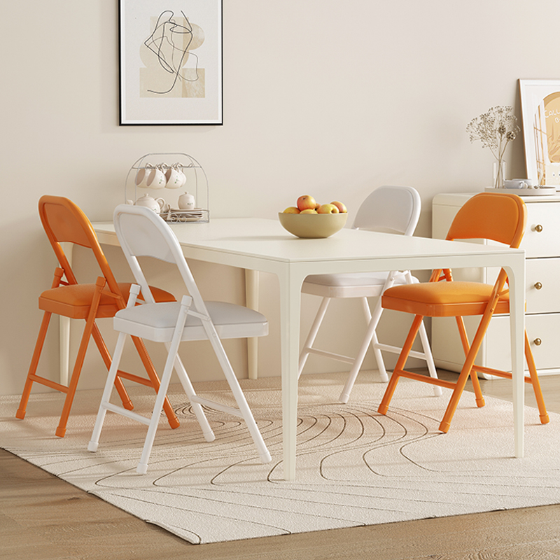 餐椅家用便携折叠椅子软包垫舒适久坐简约现代靠背椅小户型餐桌椅