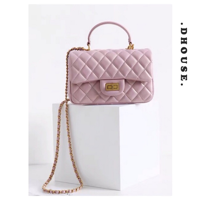 夏季手提菱格包真皮韩版