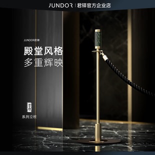 君铎奢华大理石迎宾柱酒店挂绳一米线礼宾杆排队护栏隔离围栏定制