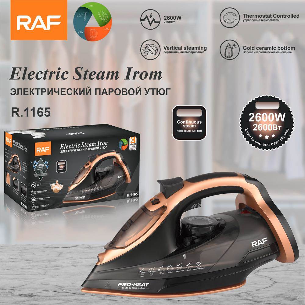 RAF欧规跨境家用蒸汽熨斗手持挂式带线电烫熨斗干湿两用2600W