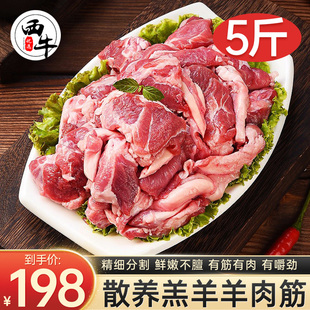 新鲜羊肉筋5斤内蒙羊肉生鲜板筋生羊板筋羊肉串冷冻火锅烧烤食材