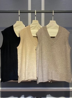 《璀璨专属》早秋山羊绒V领宽松马甲 DH-1175