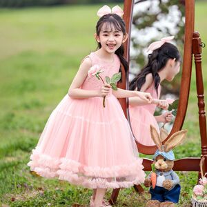网纱女孩儿童夏季2025连衣裙新款女童夏装洋气蕾丝公主裙背心裙子