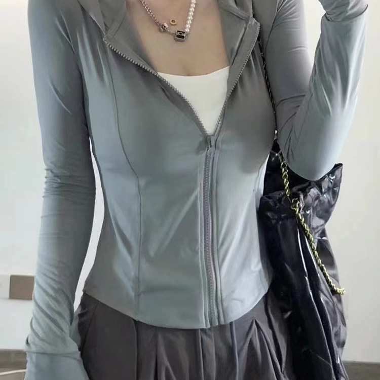 灰色冰丝防晒衣女款夏季防紫外线防晒服2025新款户外开衫外套上衣