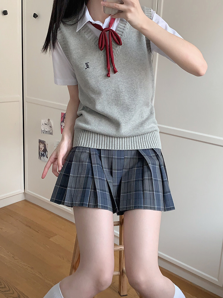 수원정|JK 조끼 오리지널  일본 대학 니트 스웨터 조끼 가디건 여학교 용품 센스 가을 겨울 스태킹
