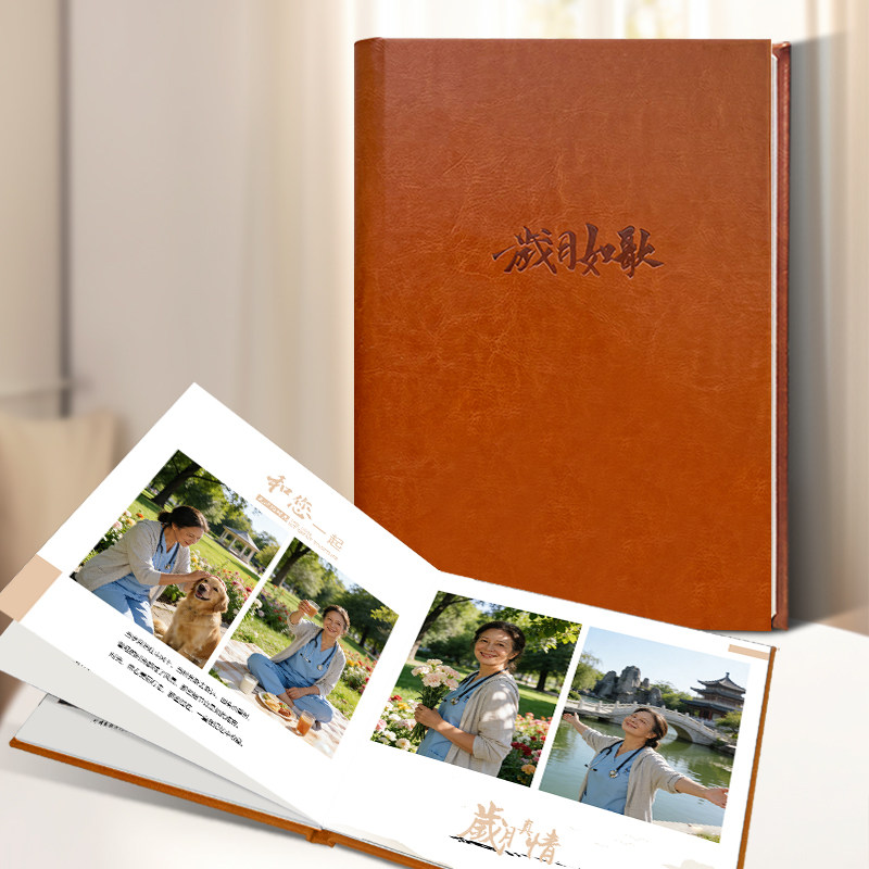 皮面相册照片书医院护士长主任医生退休相册影集纪念册定制做成册