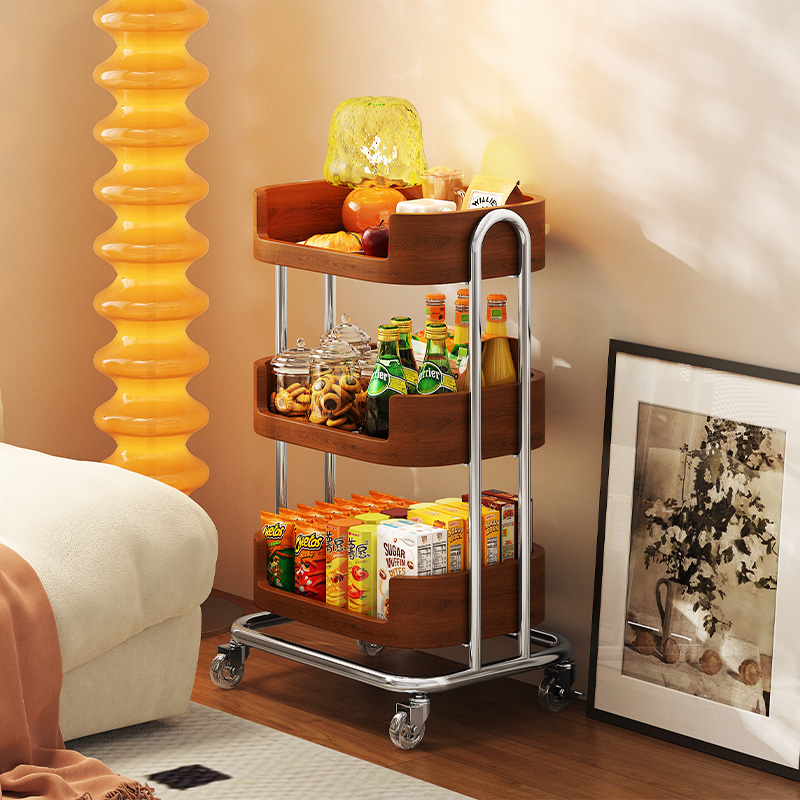 环图客厅零食收纳架小推车