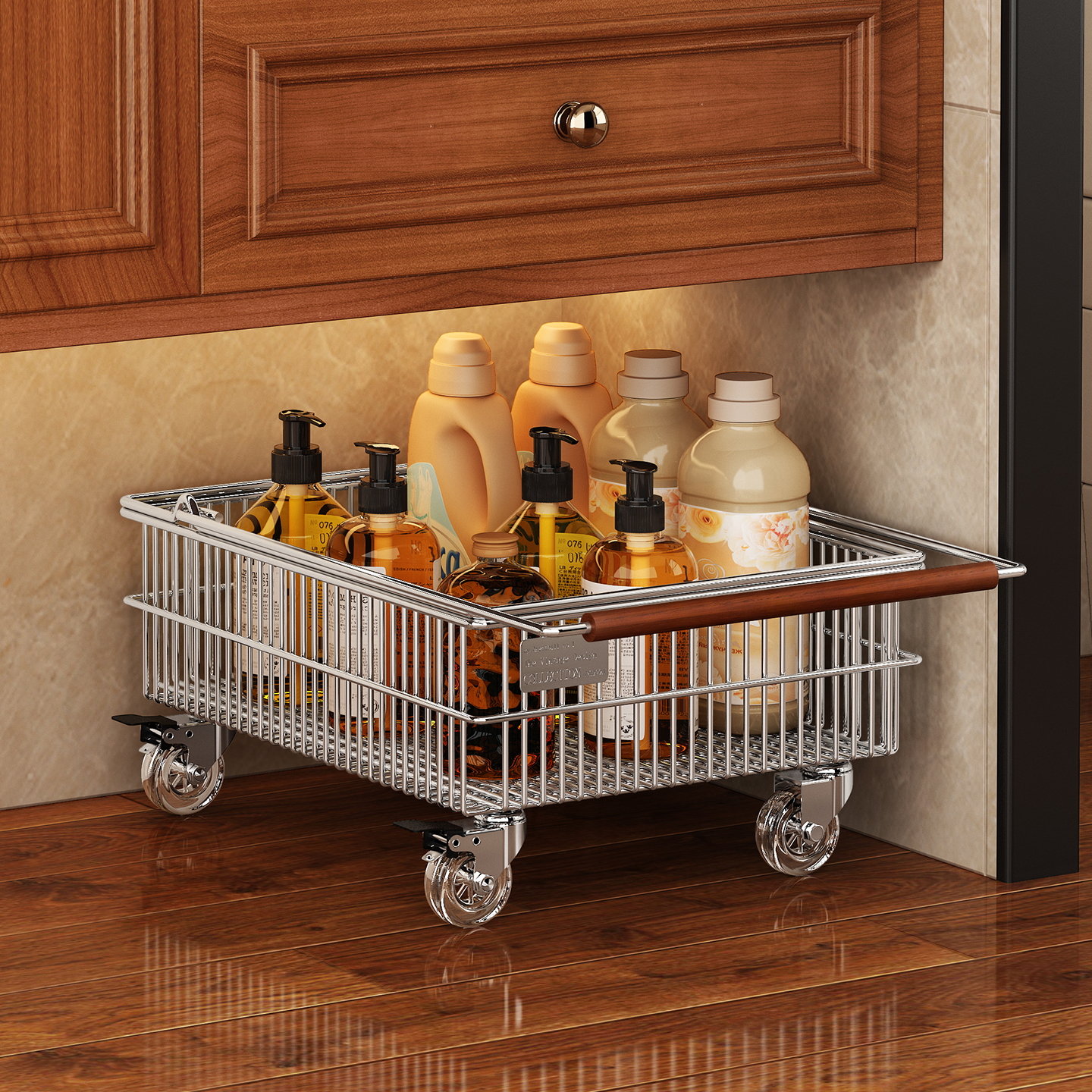 浴室柜下脏衣篓收纳筐可移动置物架洗手台下小推车带轮脏衣服篮子,家装主材,卫浴置物架,淘宝优惠券,粉丝福利购,淘宝优惠卷