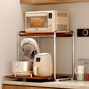 可抽拉电饭锅置物架厨房微波炉支架台面多功能电器锅烤箱收纳层架