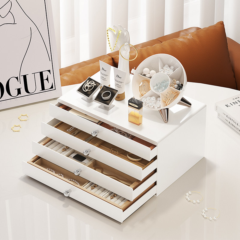 环图首饰盒高档精致黄金专用珠宝耳环耳钉项链饰品多层桌面收纳盒,收纳整理,首饰盒,淘宝优惠券,粉丝福利购,淘宝优惠卷