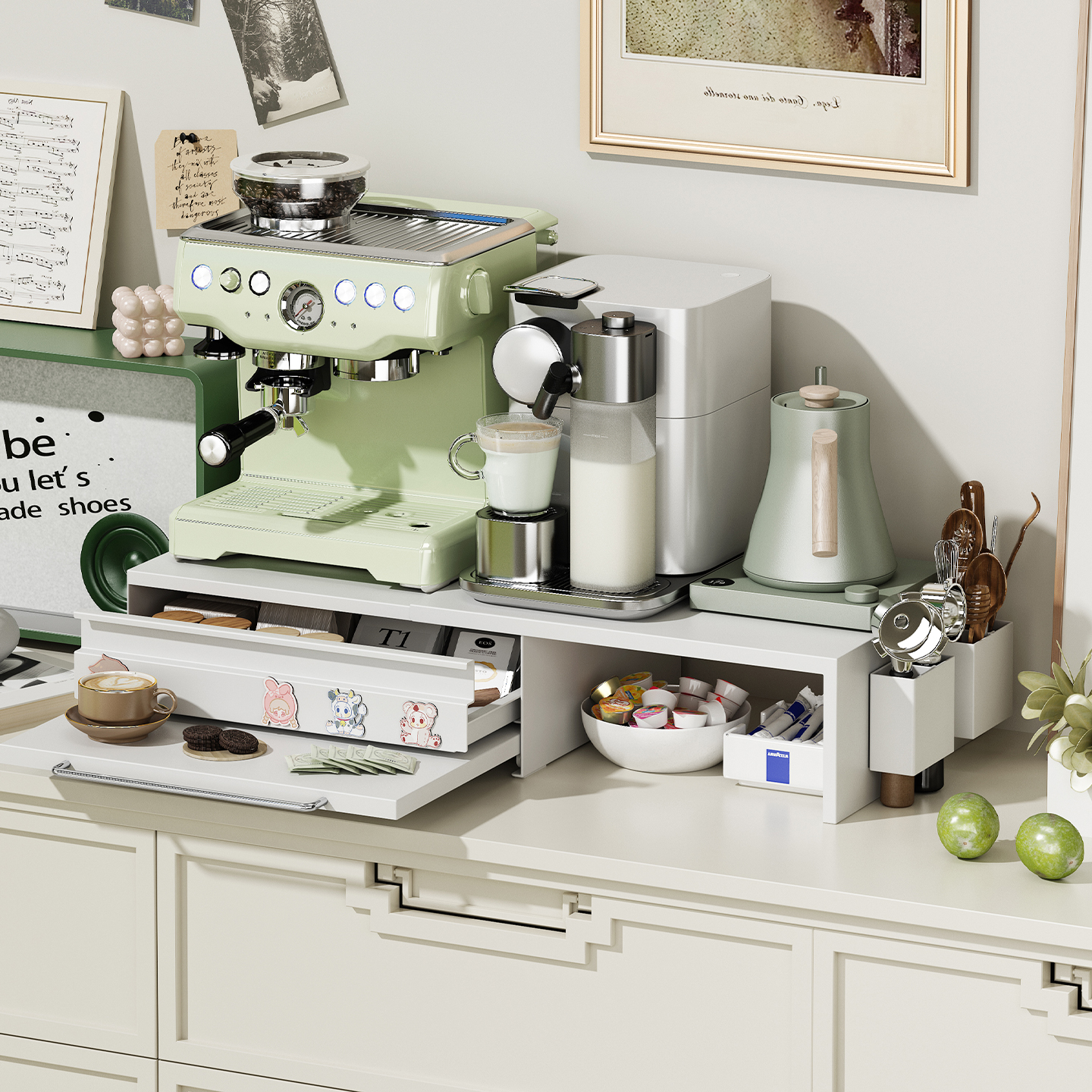 环图台面置物架咖啡机增高架子