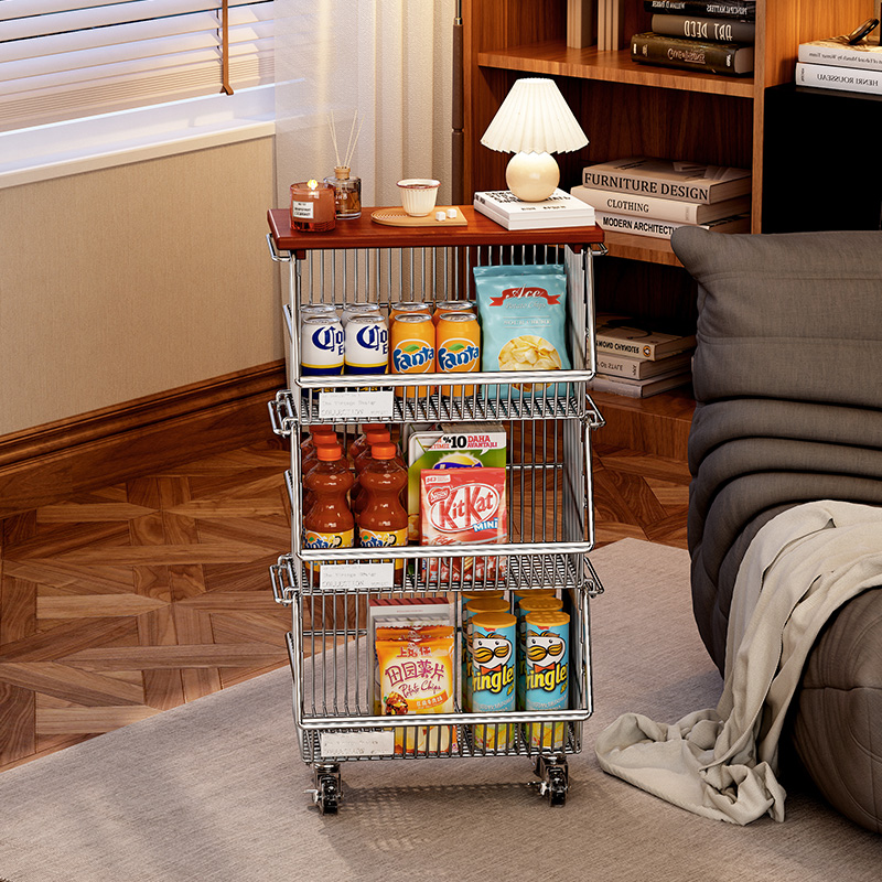 环图客厅零食收纳小推车