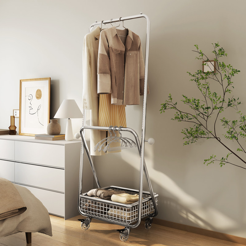 环图轻奢带轮可移动衣帽架