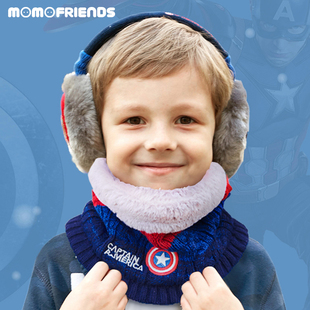 韩国winghouse儿童耳罩保暖耳包男孩围巾秋冬迪士尼蜘蛛侠钢铁侠