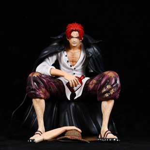 四皇红发香克斯坐姿海贼王手办动漫二次元模型汽车载摆件男生礼物