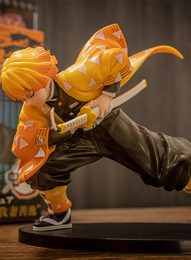 鬼灭之刃手办我妻善逸拔刀雷之呼吸霹雳一闪动漫周边模型摆件礼品