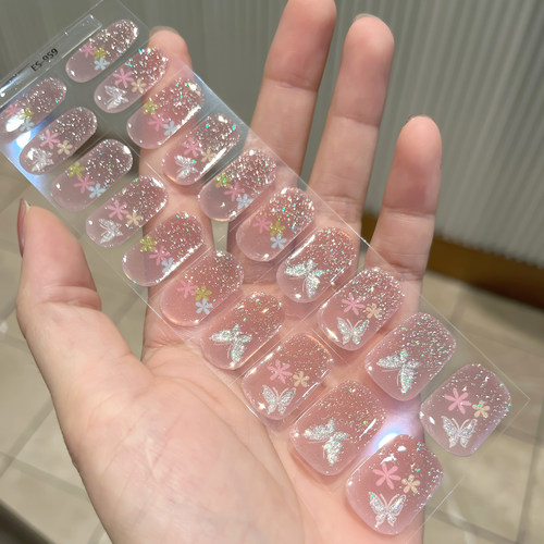 照灯变硬持久防水可拆卸美甲贴纸