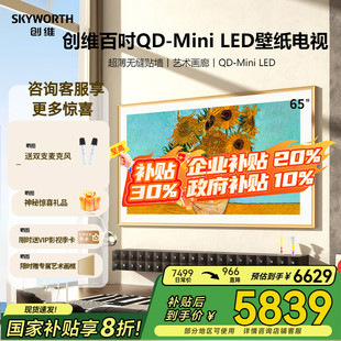 创维65A7E LED壁纸艺术壁画嵌入式 Pro Mini 电视 65寸QD 家电补贴