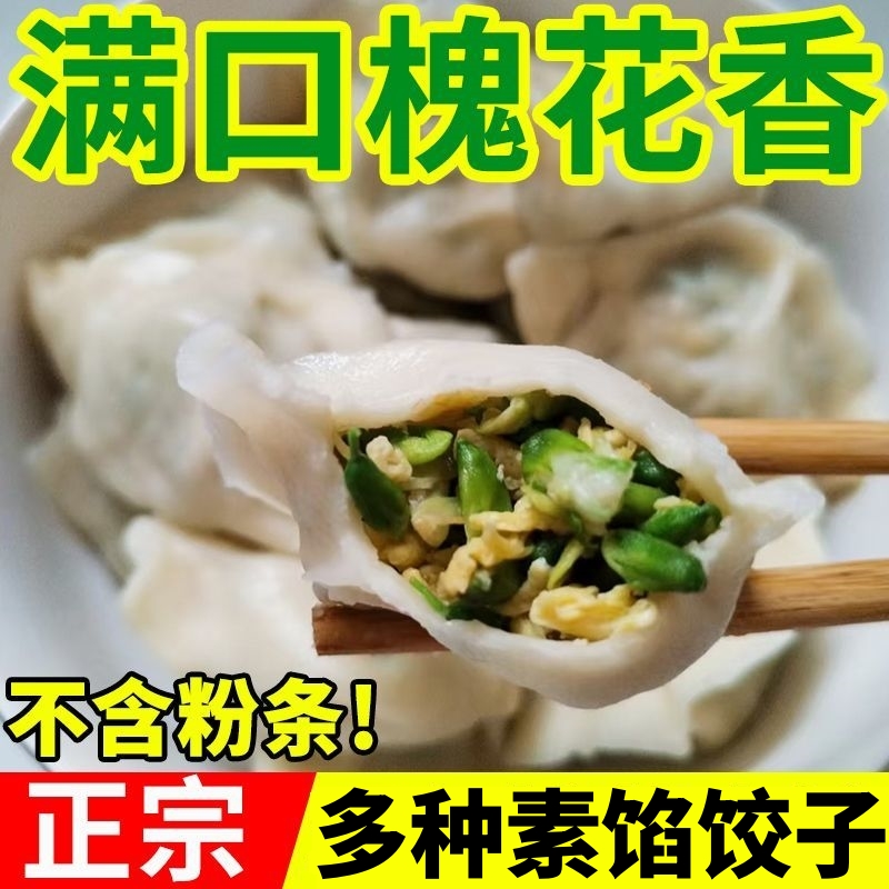 野菜水饺素馅饺子蒲公英素饺子韭菜鸡蛋馅槐花荠菜馅茴香馅素饺子