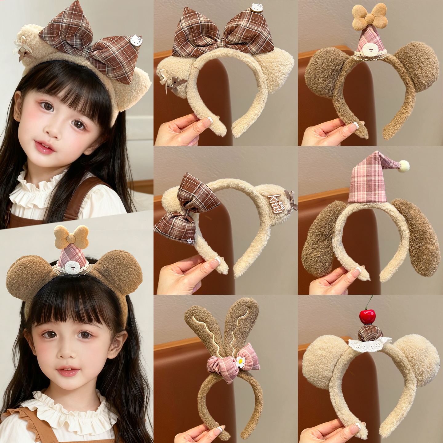 秋冬新款毛茸茸洗脸发箍