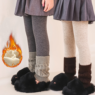 宝宝加绒打底裤秋冬款女童堆堆袜套裤袜儿童保暖加厚不连袜子外穿