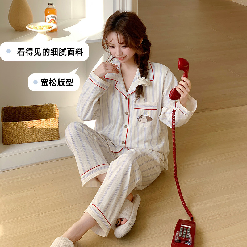 春秋季新款纯棉孕产妇喂奶衣产前产后出院服家居服套装